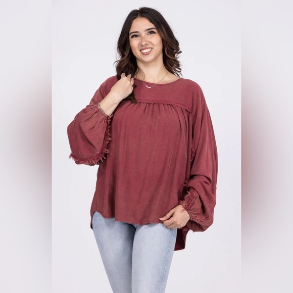 ANDREE BY UNIT WINE Blouse - Picture 1 of 9